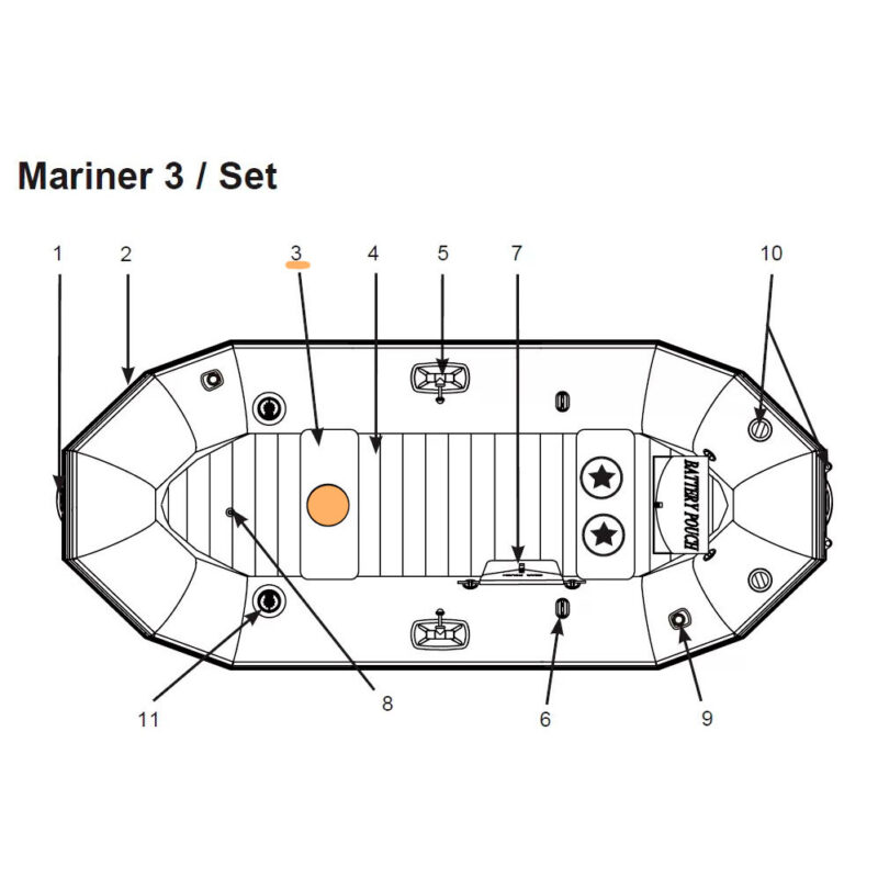 Zamjensko originalno sjedalo za čamac Intex Mariner 3