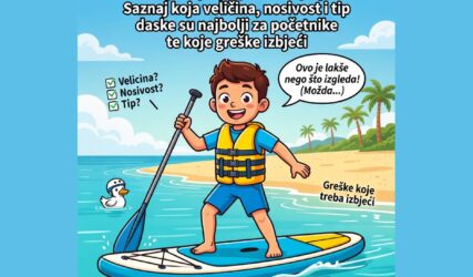 SUP Daska 112 Ilustracija početnika na SUP dasci uz savjete